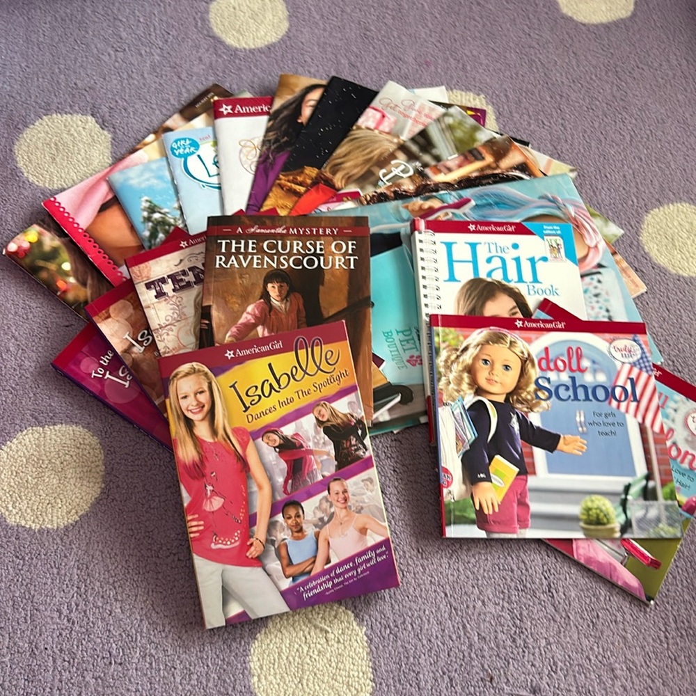 Assorted American Girl magazines, books, and movies